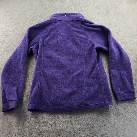 Columbia Women Fleece Jacket Size XL Full Zip Staand Collar Outdoors Purple Cozy - Picture 12 of 12